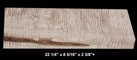Thick Curly Maple - 22 1/4" x 8 5/16" x 2 3/8"+ - $70.00