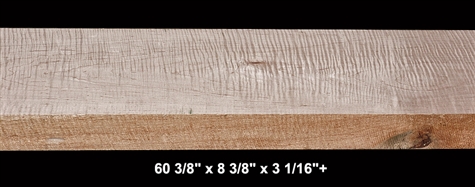 Thick Curly Maple - 60 3/8" x 8 3/8" x 3 1/16"+ - $245.00