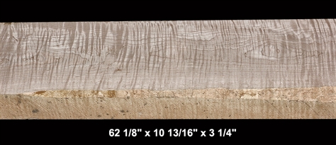 Wide Thick Curly Maple - 62 1/8" x 10 13/16" x 3 1/4" - $340.00