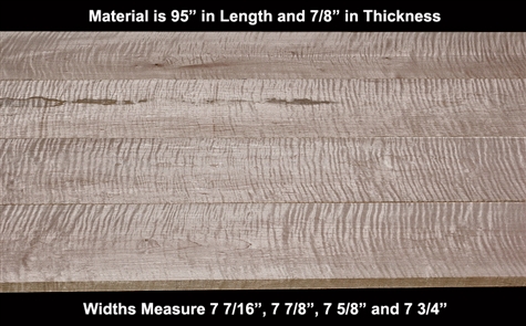 Curly Maple Set - 4 Pcs - See Photos for Sizes - $280.00