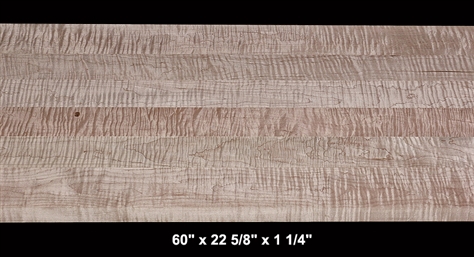 Curly Maple Table Top  - 60" x 22 5/8" x 1 1/4" - $300.00