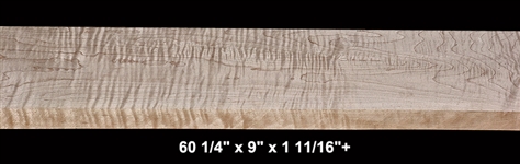 Curly Maple - 60 1/4" x 9" x 1 11/16"+ - $100.00