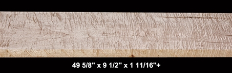 Curly Hard Maple - 49 5/8" x 9 1/2" x 1 11/16"+ - $150.00