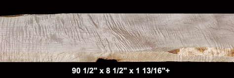 Curly Maple - 90 1/2" x 8 1/2" x 1 13/16"+ - $165.00