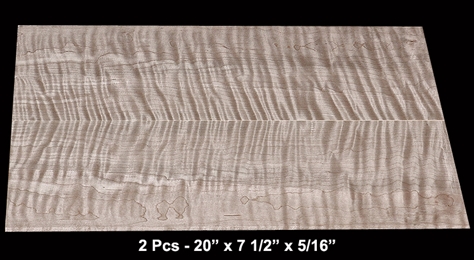 Book-Matched Curly Maple - 2 Pcs - 20" x 7 1/2" x 5/16" - $40.00