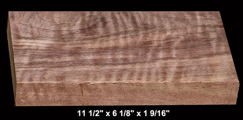 Curly Black Walnut - 11 1/2" x 6 1/8" x 1 9/16" - $17.00