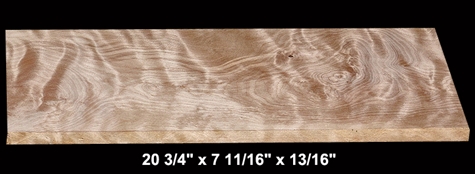 Curly Yellow Birch - 20 3/4" x 7 11/16" x 13/16" - $18.00