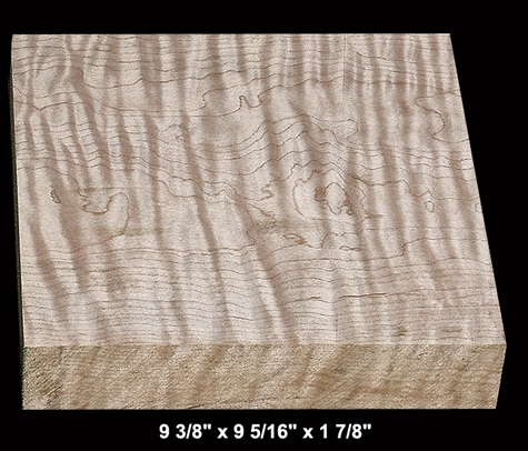 Curly Maple - 9 3/8" x 9 5/16" x 1 7/8" - $20.00