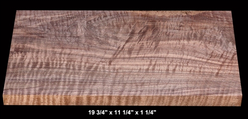 Wide Curly Black Walnut - 19 3/4" x 11 1/4" x 1 1/4" - $51.00