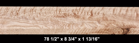 Curly Red Oak - 78 1/2" x 8 3/4" x 1 13/16" - $130.00