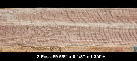 Curly Red Oak - 2 Pcs - 59 5/8" x 8 1/8" x 1 3/4"+ - $205.00