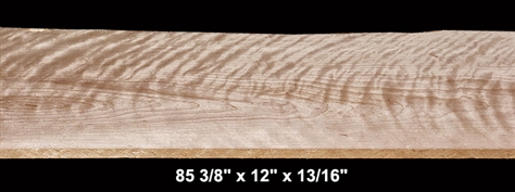 Extra-Wide Curly Yellow Birch - 85 3/8" x 12" x 13/16" -  $105.00