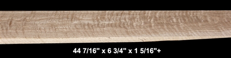 Curly White Oak - 44 7/16" x 6 3/4" x 1 5/16"+ -  $45.00