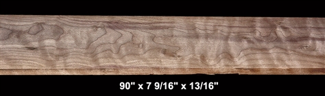 Curly Black Walnut - 90" x 7 9/16" x 13/16" - $70.00