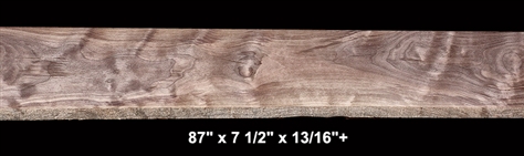 Curly Black Walnut - 87" x 7 1/2" x 13/16"+ - $72.00