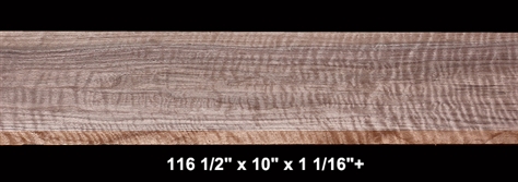 Wide Curly Black Walnut - 116 1/2" x 10" x 1 1/16"+ - $170.00