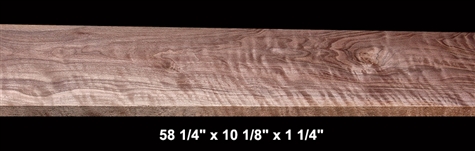 Wide Curly Black Walnut - 58 1/4" x 10 1/8" x 1 1/4" - $110.00