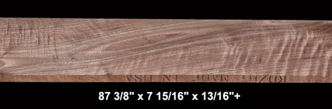 Curly Black Walnut - 87 3/8" x 7 15/16" x 13/16"+ - $72.00