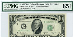 2011-D (DA Block), $10 Federal Reserve Note Cleveland, 1950A