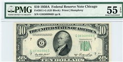2011-G (GD Block), $10 Federal Reserve Note Chicago, 1950A