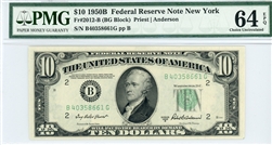 2012-B (BG Block), $10 Federal Reserve Note New York, 1950B