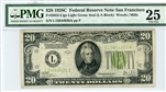 2053-Llgs Light Green Seal, $20 Federal Reserve Note San Francisco, 1928C