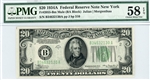 2055-Bm Mule, $20 Federal Reserve Note New York, 1934A