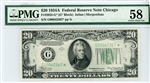 2055-G*, $20 Federal Reserve Note Chicago, 1934A