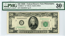 2062-C*, $20 Federal Reserve Note Philadelphia, 1950C