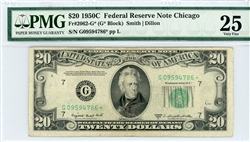2062-G*, $20 Federal Reserve Note Chicago, 1950C