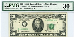 2066-G*, $20 Federal Reserve Note Chicago, 1963A