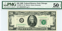 2067-G*, $20 Federal Reserve Note Chicago, 1969