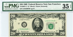 2067-L*, $20 Federal Reserve Note San Francisco, 1969