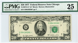 2072-G*, $20 Federal Reserve Note Chicago, 1977