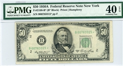 2108-B*, $50 Federal Reserve Note New York, 1950A