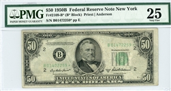 2109-B*, $50 Federal Reserve Note New York, 1950B