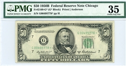 2109-G*, $50 Federal Reserve Note Chicago, 1950B