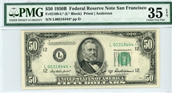2109-L*, $50 Federal Reserve Note San Francisco, 1950B