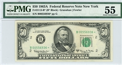 2113-B*, $50 Federal Reserve Note New York, 1963A