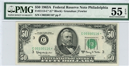 2113-C*, $50 Federal Reserve Note Philadelphia, 1963A