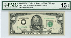 2113-G*, $50 Federal Reserve Note Chicago, 1963A