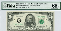 2117-F*, $50 Federal Reserve Note Atlanta, 1969C