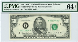 2117-F*, $50 Federal Reserve Note Atlanta, 1969C