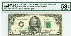 2120-D, $50 Federal Reserve Note Cleveland, 1981