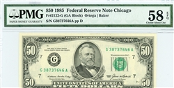 2122-G, $50 Federal Reserve Note Chicago, 1985