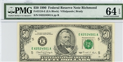 2124-E, $50 Federal Reserve Note Richmond, 1990