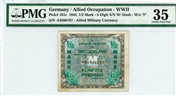 191c, 1/2 Mark Germany, 1944
