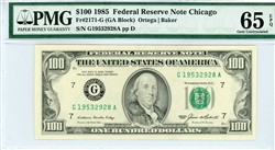2171-G (GA Block), $100 Federal Reserve Note Chicago, 1985