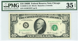 2020-G (GC Block), $10 Federal Reserve Note Chicago, 1969B