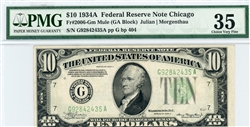 2006-Gm Mule (GA Block), $10 Federal Reserve Note Chicago, 1934A
